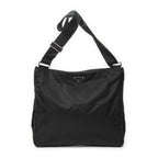 Prada Front Pocket Messenger Bag Black Nylon Canvas