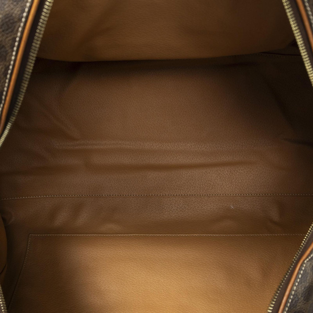 Celine Vintage Travel Boston Brown Macadam Canvas Shoulder — view 9