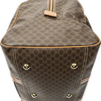 Celine Vintage Travel Boston Brown Macadam Canvas Shoulder — view 8