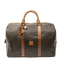 Celine Vintage Travel Boston Brown Macadam Canvas Shoulder