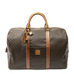 Celine Vintage Travel Boston Brown Macadam Canvas Shoulder