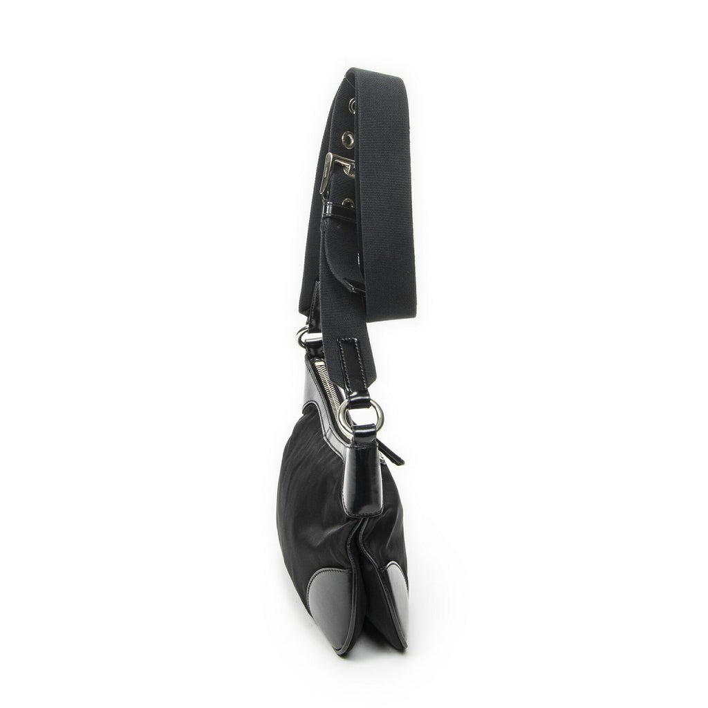 Prada Rectangular Shoulder Tote Black Nylon Canvas — view 4