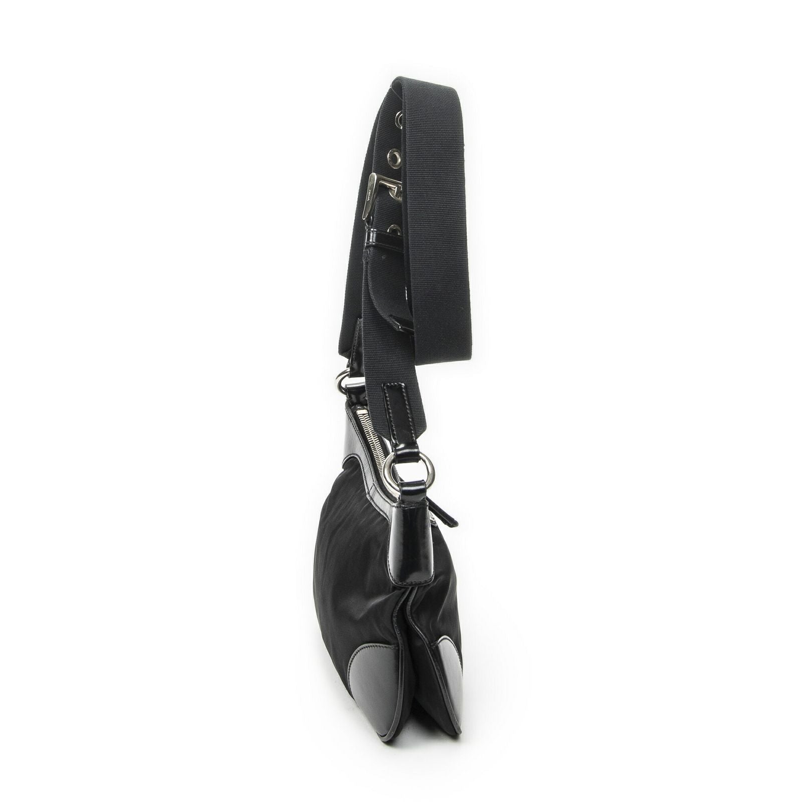 Prada Rectangular Shoulder Tote Black Nylon Canvas — view 4