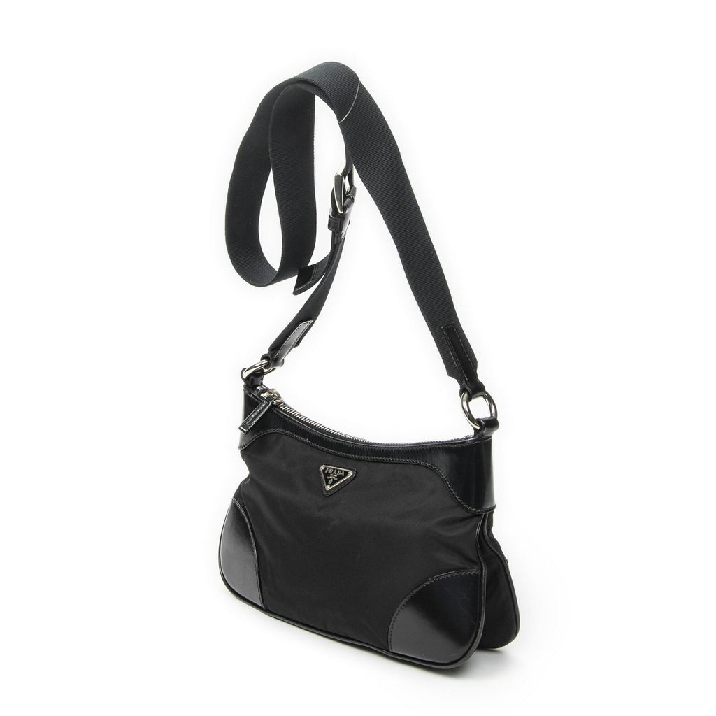 Prada Rectangular Shoulder Tote Black Nylon Canvas — view 2