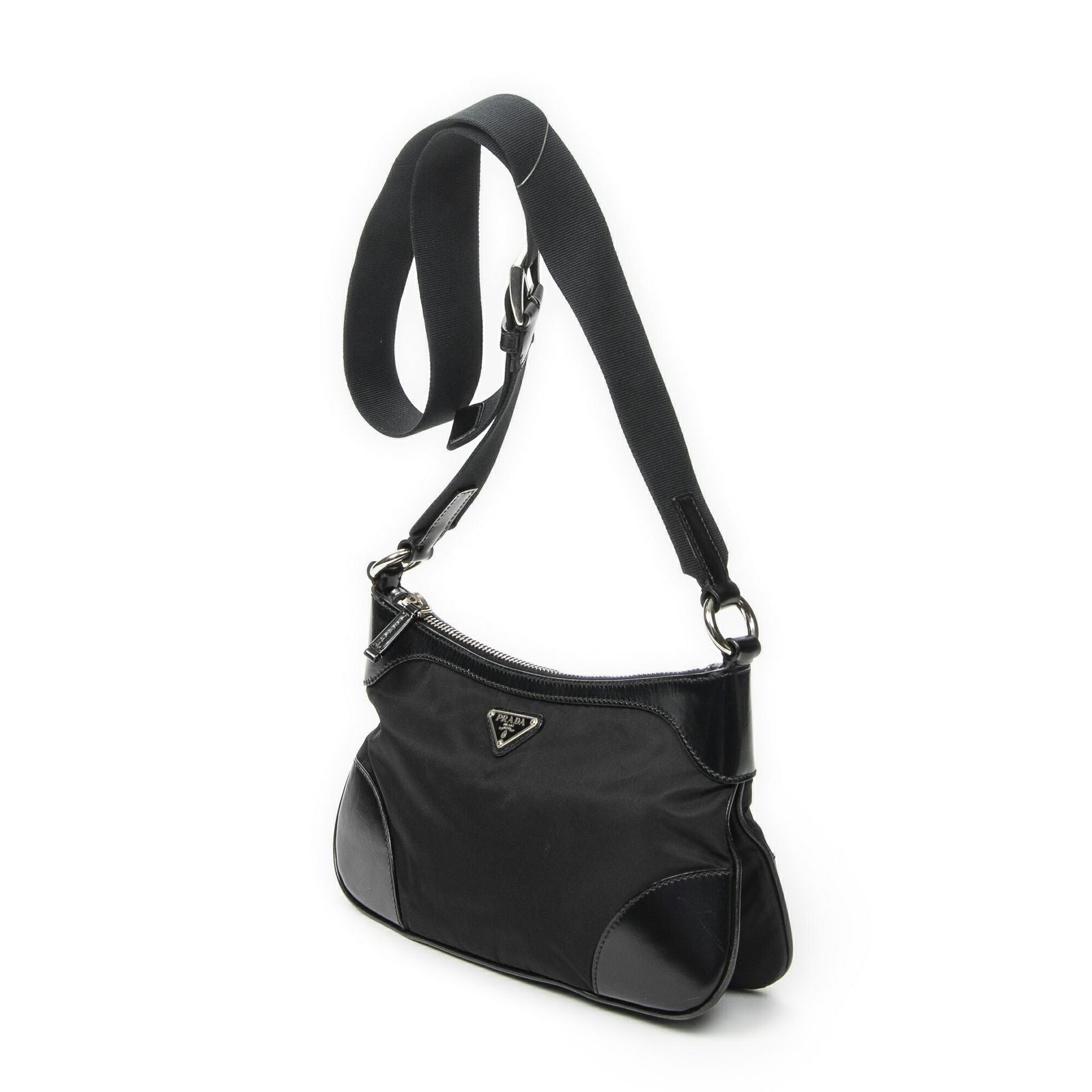 Prada Rectangular Shoulder Tote Black Nylon Canvas — view 2