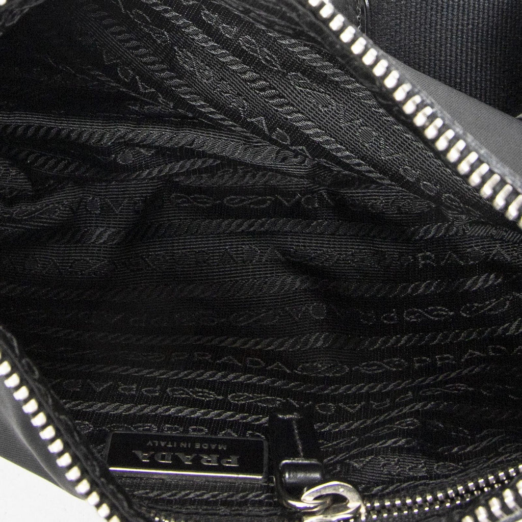 Prada Rectangular Shoulder Tote Black Nylon Canvas — view 9