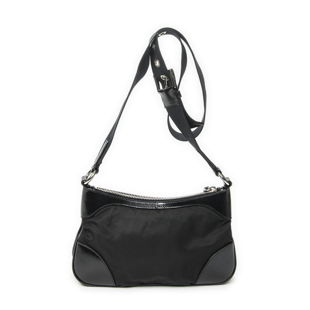 Prada Rectangular Shoulder Tote Black Nylon Canvas — view 5