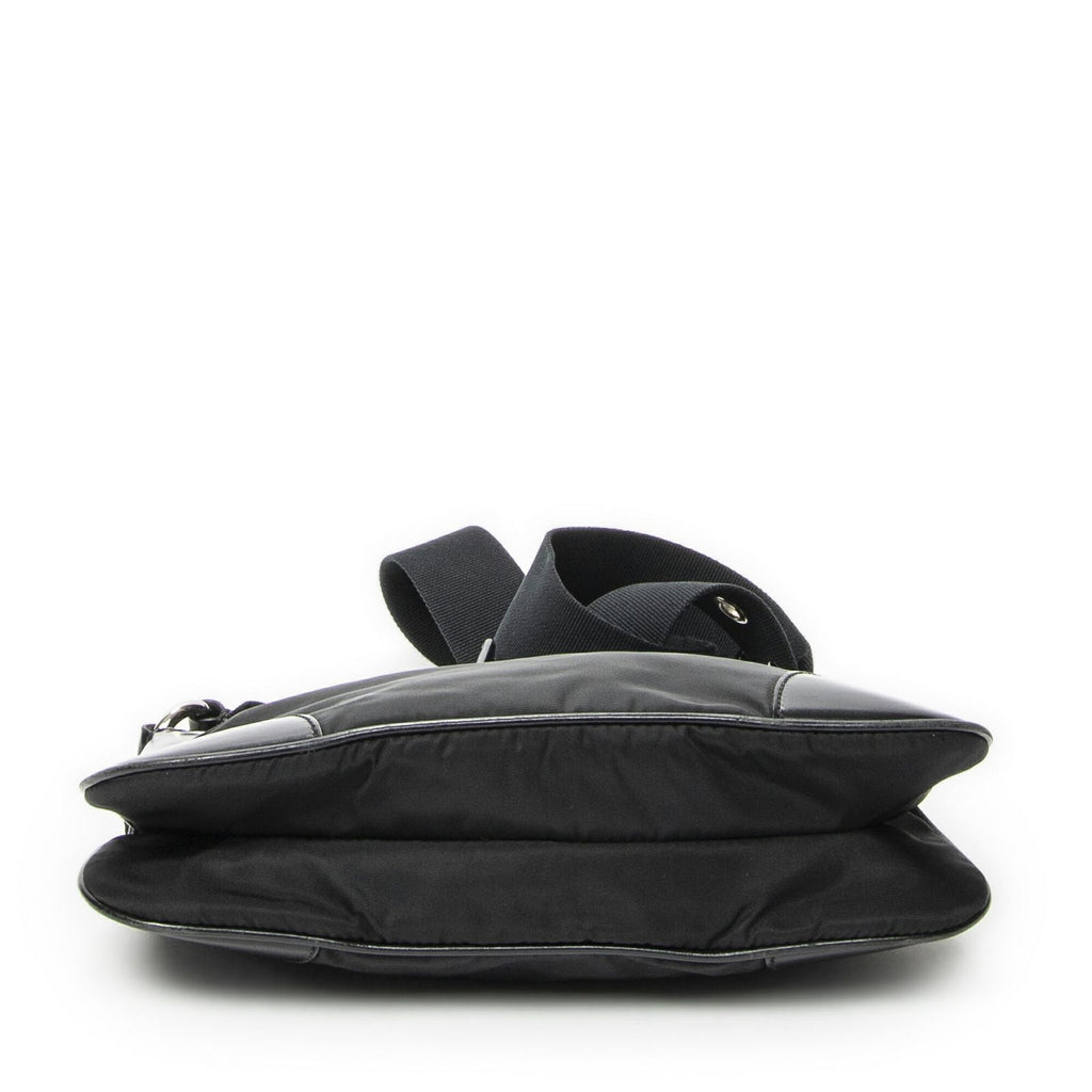 Prada Rectangular Shoulder Tote Black Nylon Canvas — view 6
