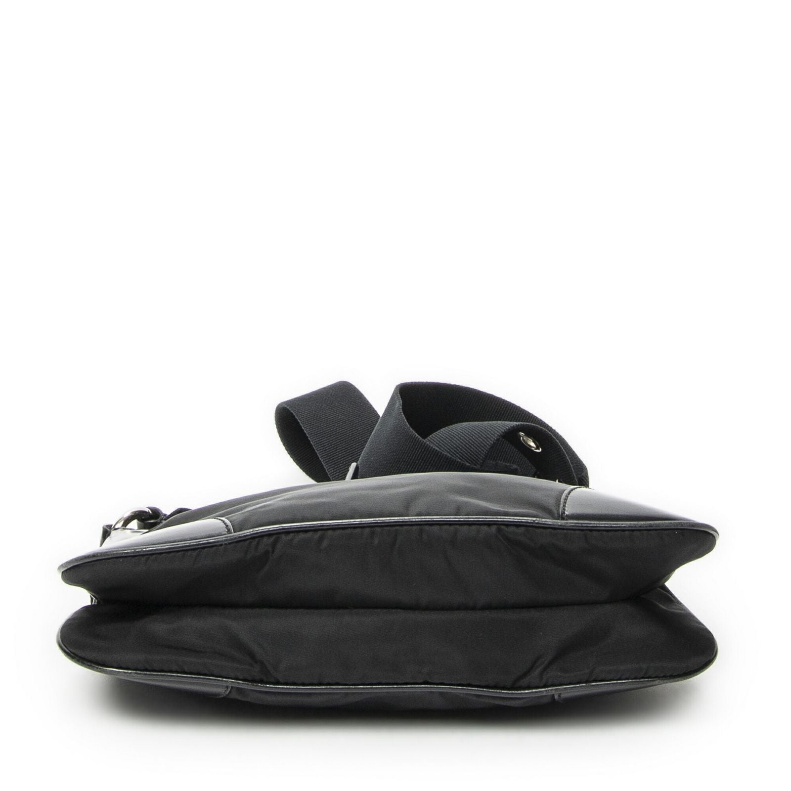 Prada Rectangular Shoulder Tote Black Nylon Canvas — view 6
