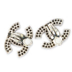 Chanel CC Logo Round Clip Type Earrings Silver Plated — view 2