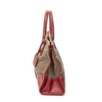 Prada Medium Jacquard Tote Beige Red Canvas — view 3