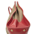 Prada Medium Jacquard Tote Beige Red Canvas — view 8