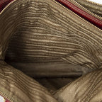 Prada Medium Jacquard Tote Beige Red Canvas — view 9
