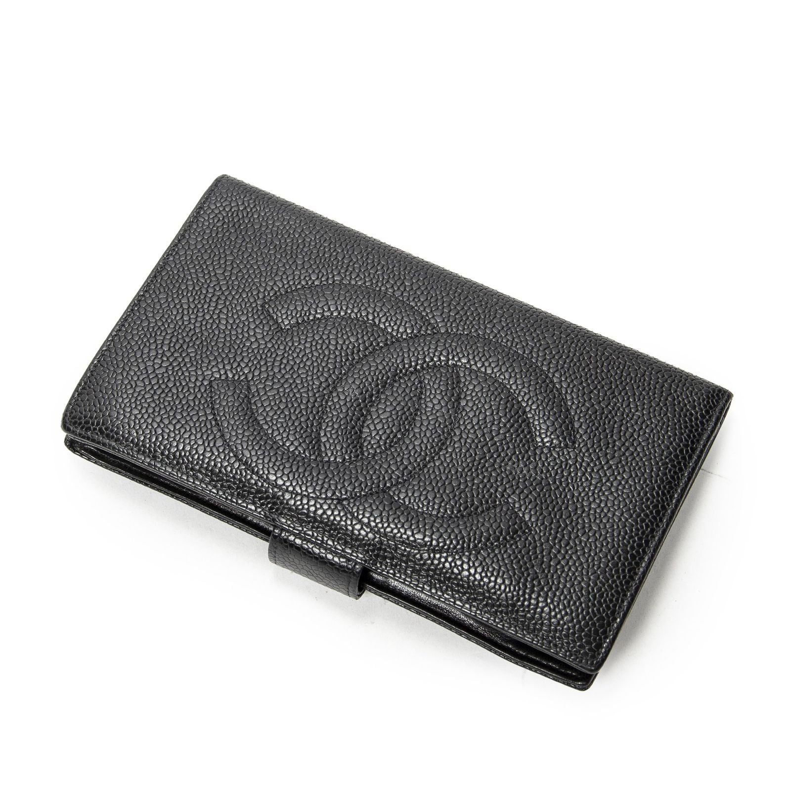 Chanel CC Timeless French Purse Wallet Black Caviar Leather