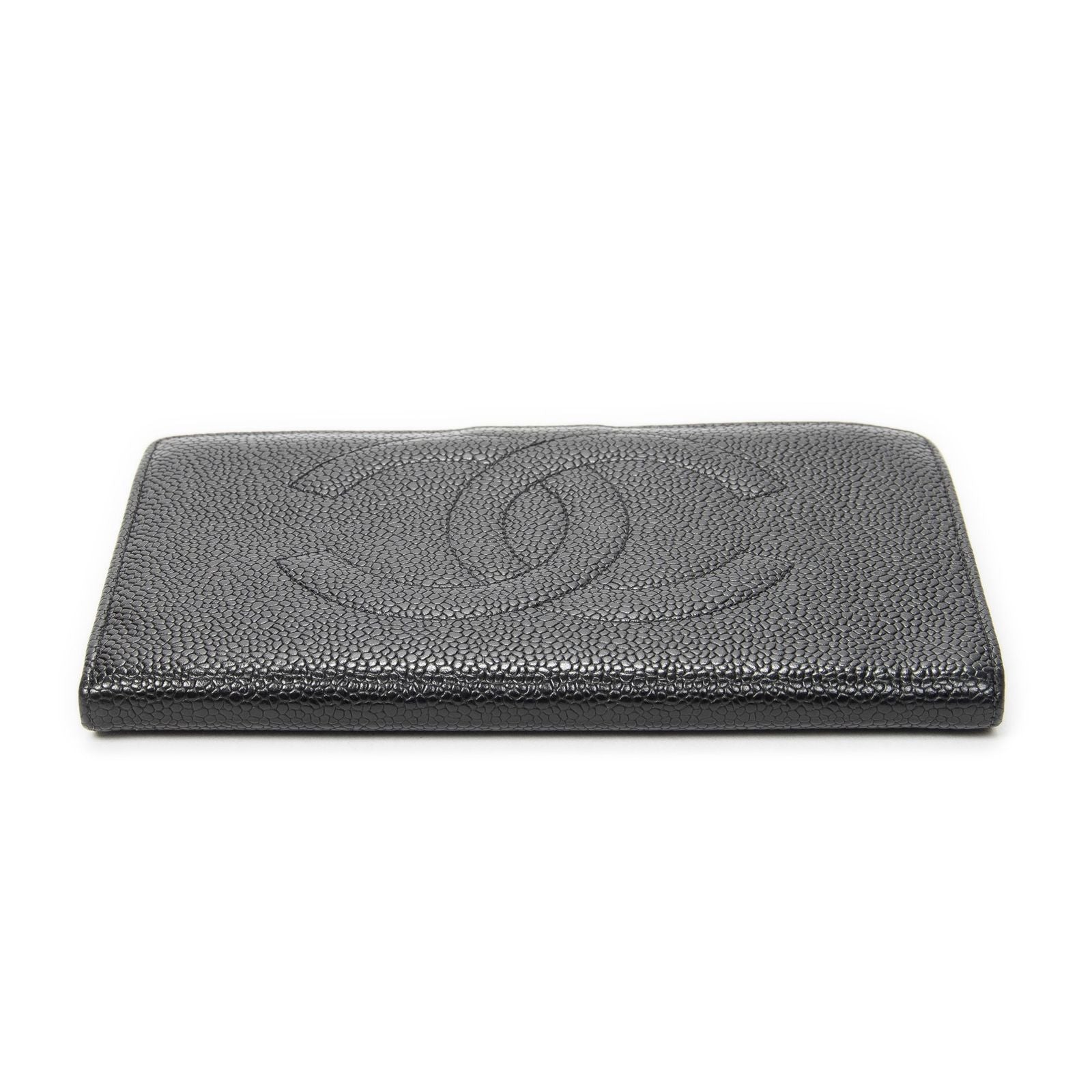 Chanel CC Timeless French Purse Wallet Black Caviar Leather — view 3