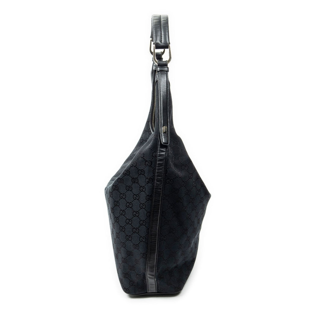 Gucci Vertical Zip Hobo Black GG Canvas — view 4