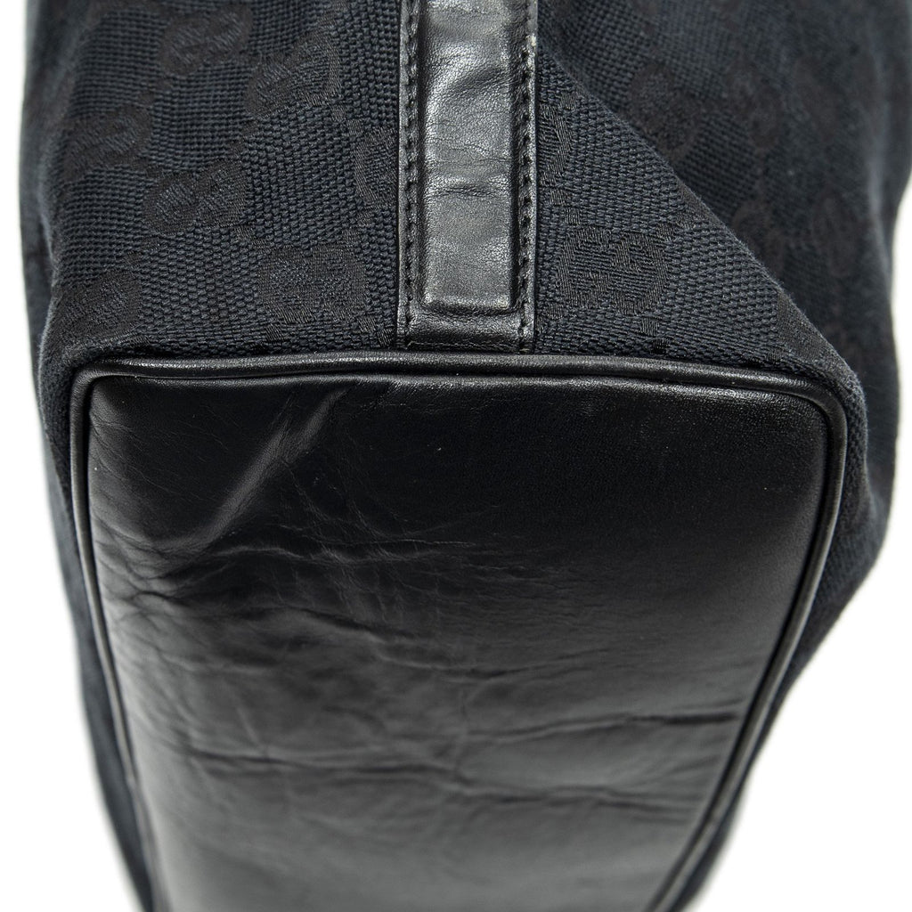 Gucci Vertical Zip Hobo Black GG Canvas — view 8