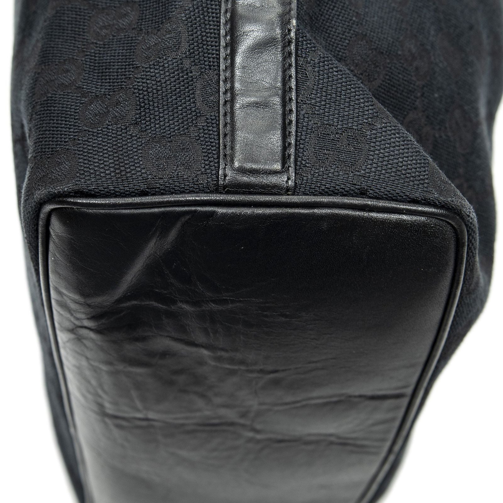 Gucci Vertical Zip Hobo Black GG Canvas — view 8