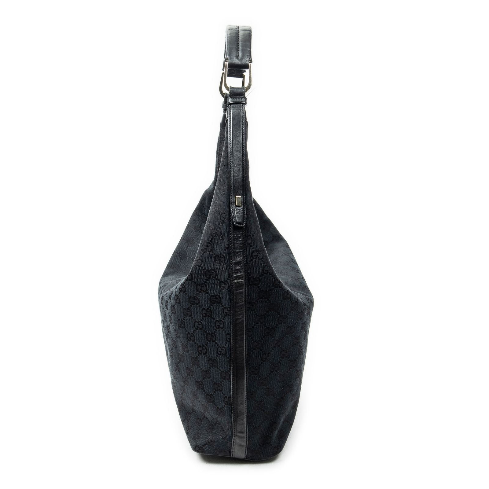 Gucci Vertical Zip Hobo Black GG Canvas — view 3