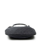 Gucci Bamboo Drawstring Tote Black GG Canvas — view 6