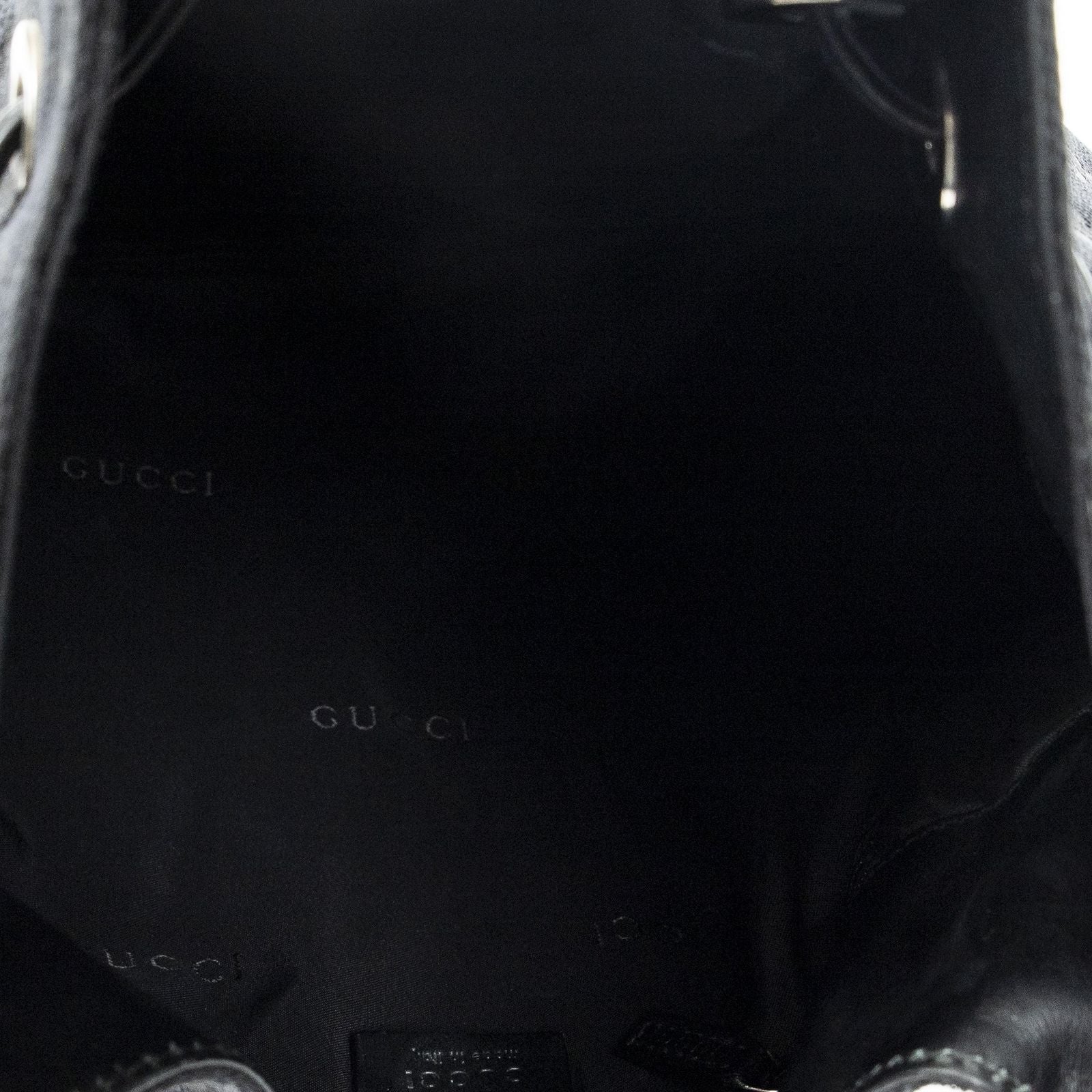 Gucci Bamboo Drawstring Tote Black GG Canvas — view 9
