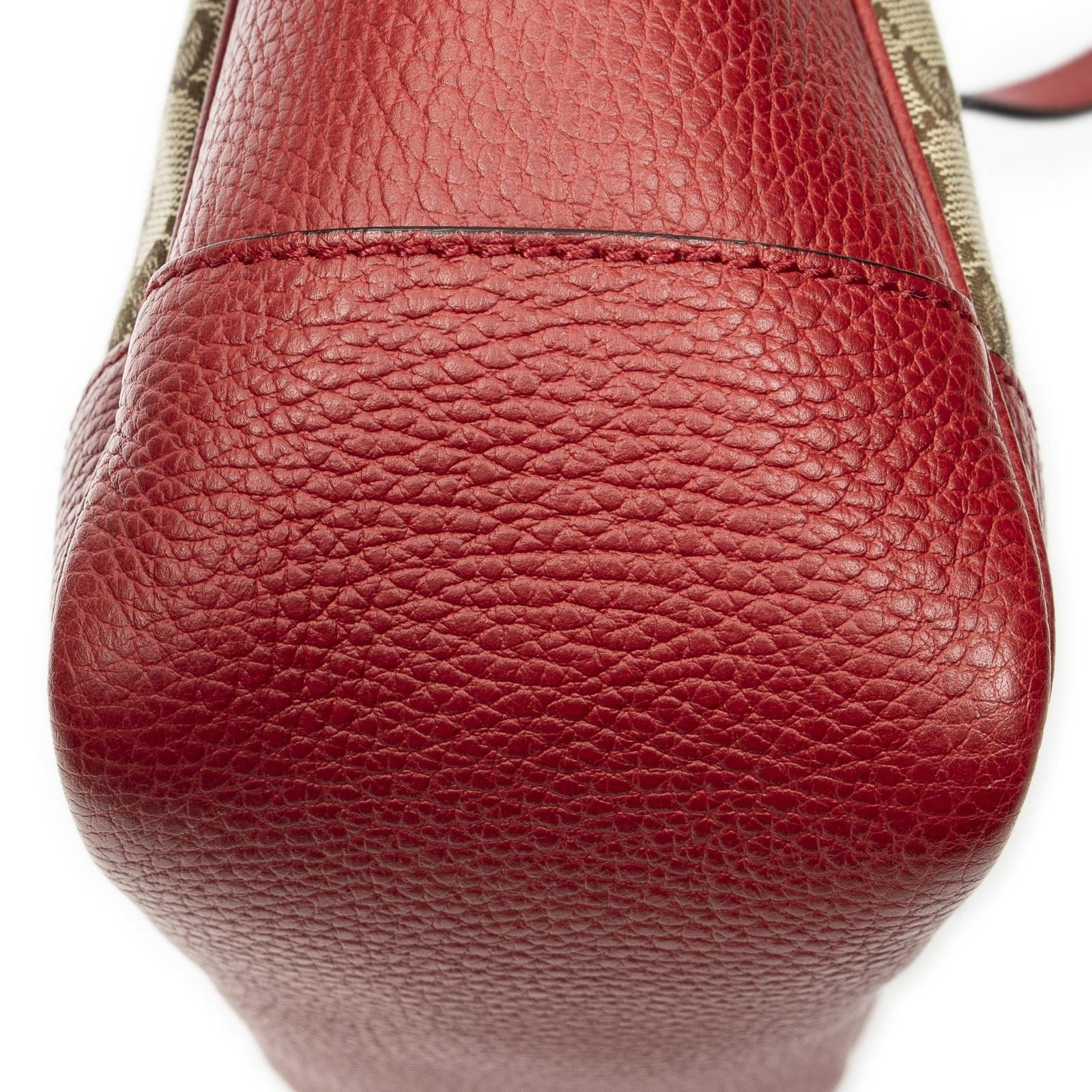 Gucci Small Bree Tote Red Beige GG Canvas — view 7