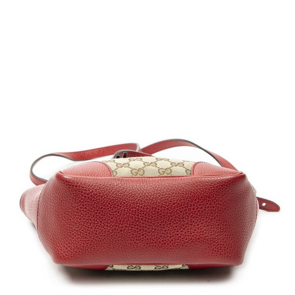 Gucci Small Bree Tote Red Beige GG Canvas — view 6