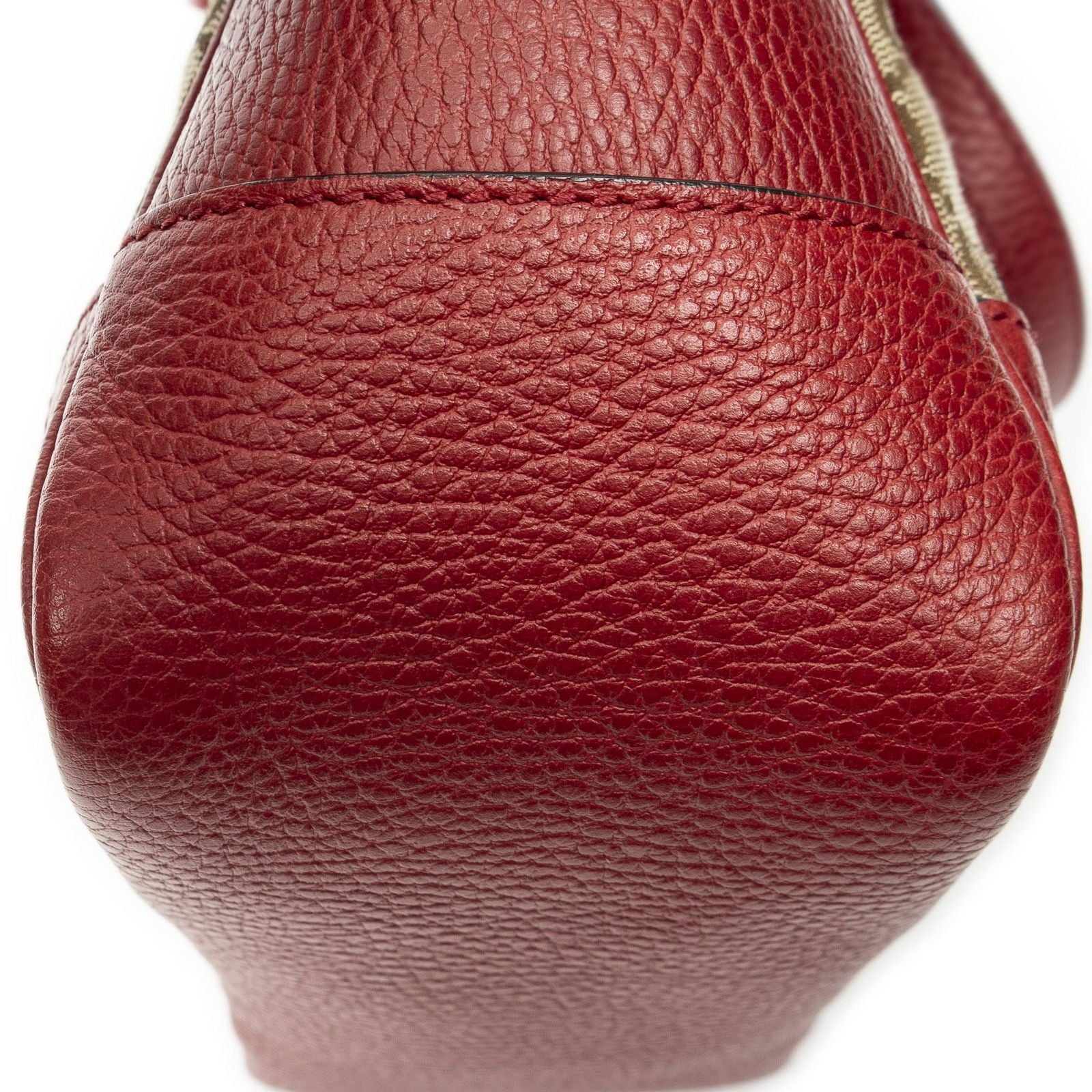 Gucci Small Bree Tote Red Beige GG Canvas — view 8