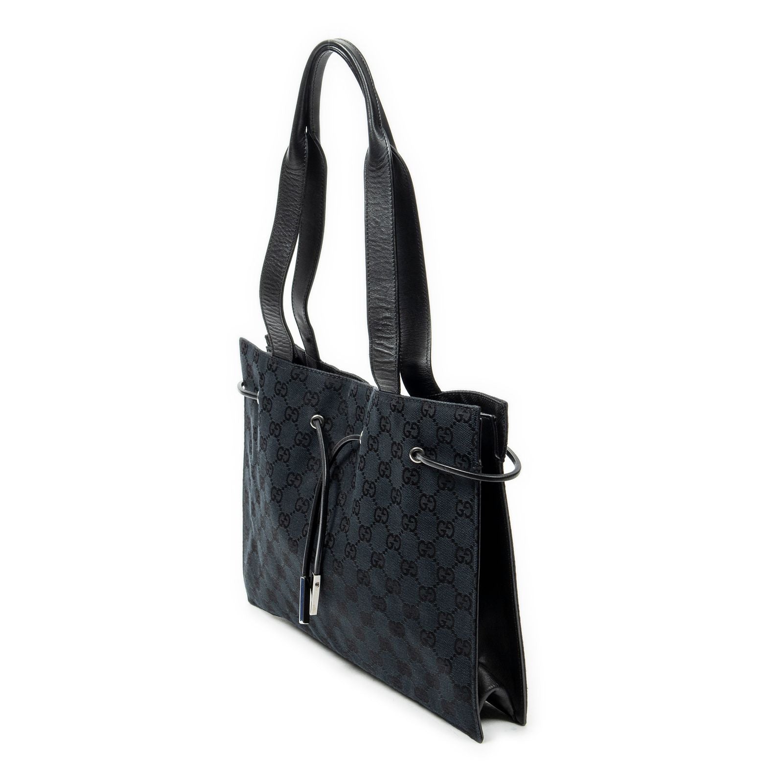 Gucci Square Zip Tote Black GG Canvas — view 2