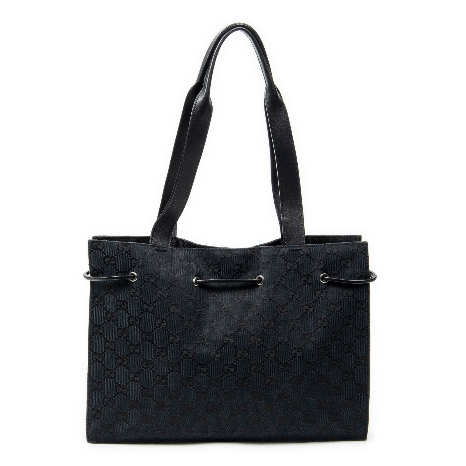 Gucci Square Zip Tote Black GG Canvas — view 5