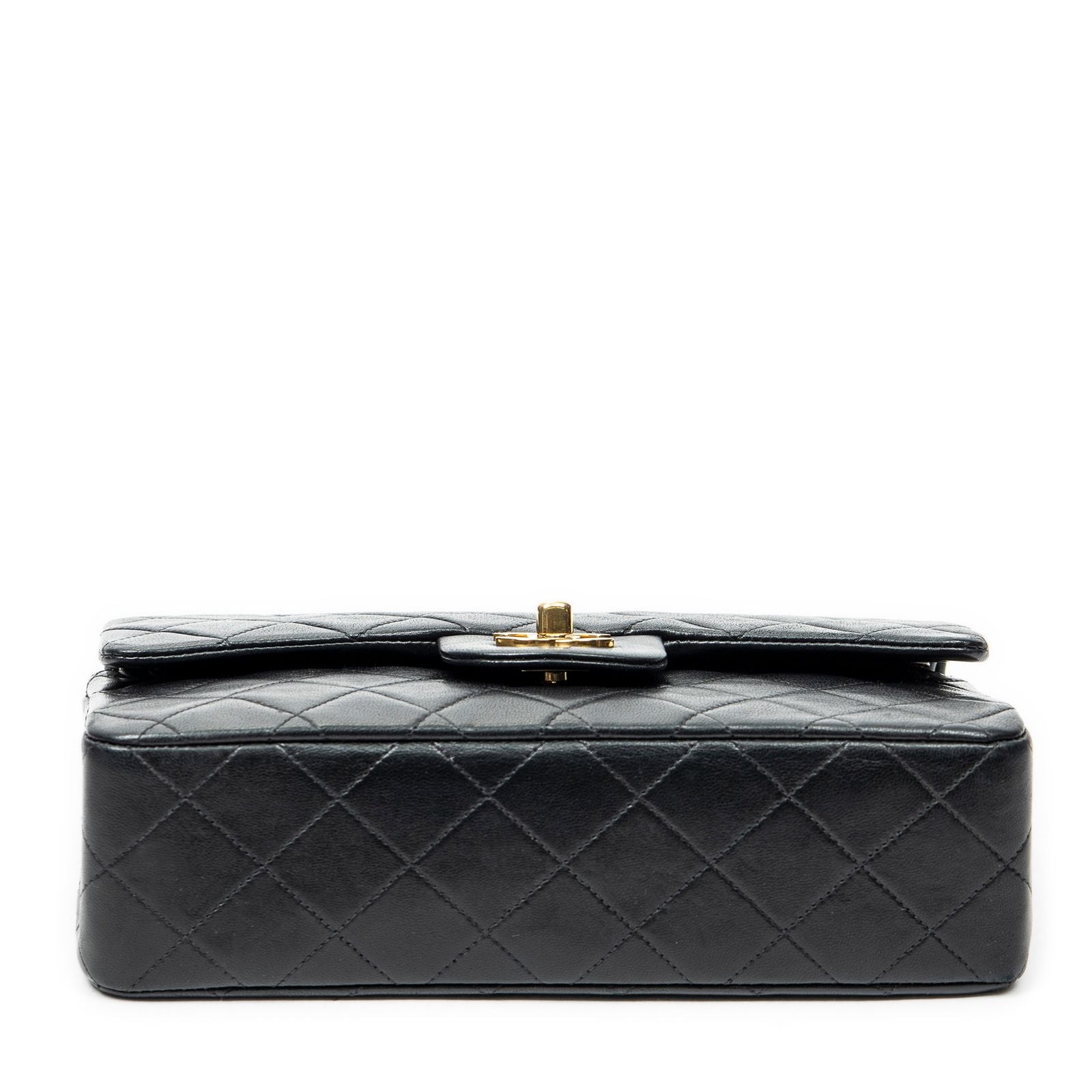 Chanel Quilted Double Flap Black Lambskin Leather — view 6