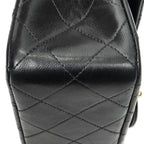 Chanel Quilted Double Flap Black Lambskin Leather — view 7