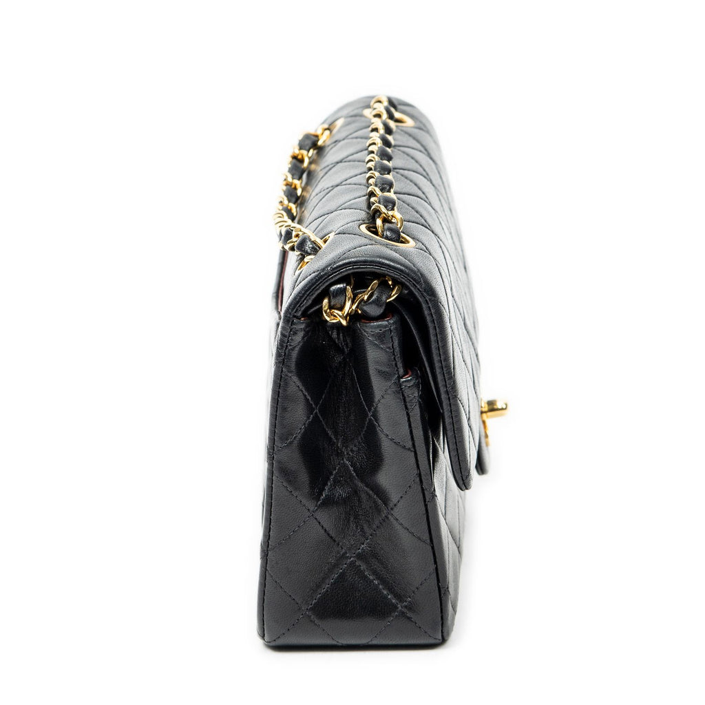 Chanel Quilted Double Flap Black Lambskin Leather — view 4