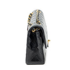 Chanel Quilted Double Flap Black Lambskin Leather — view 4