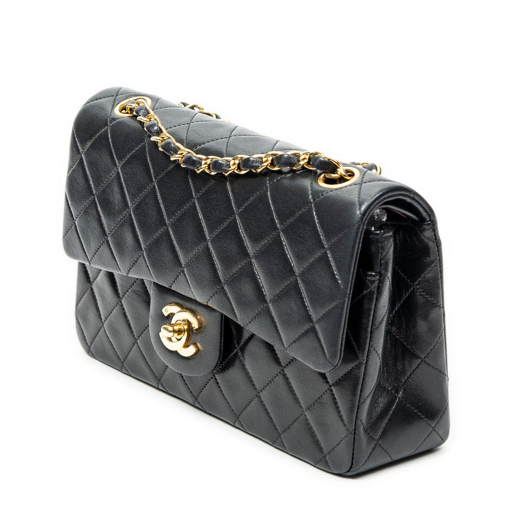 Chanel Quilted Double Flap Black Lambskin Leather — view 2