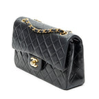 Chanel Quilted Double Flap Black Lambskin Leather — view 2