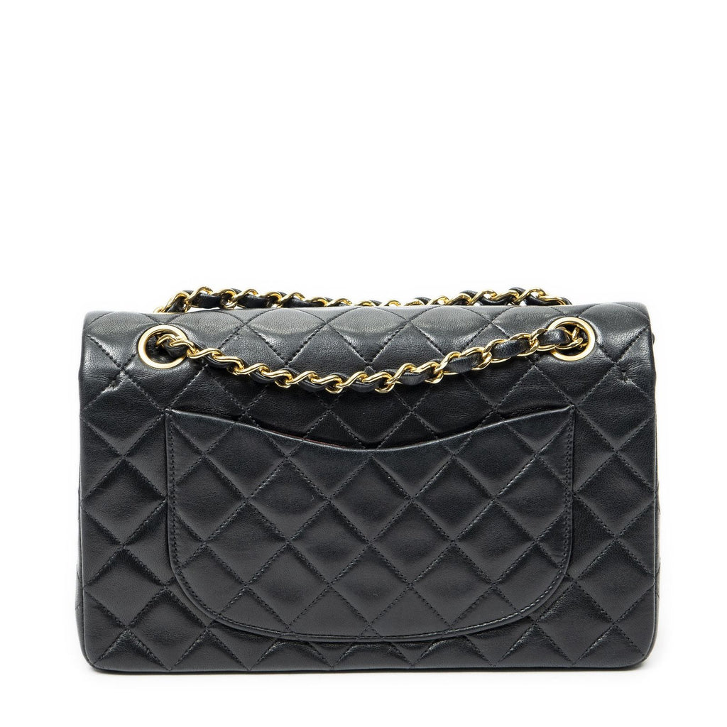 Chanel Quilted Double Flap Black Lambskin Leather — view 5