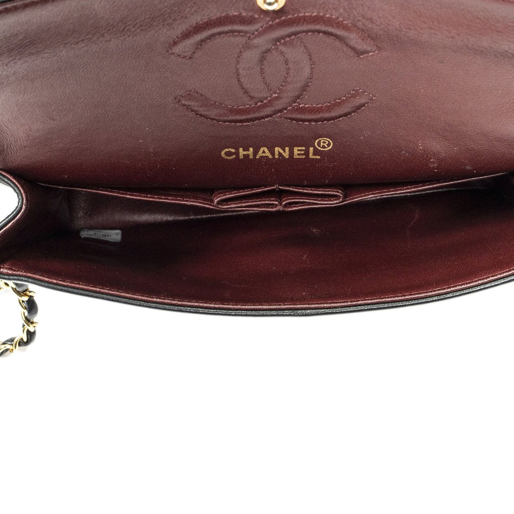 Chanel Quilted Double Flap Black Lambskin Leather — view 9