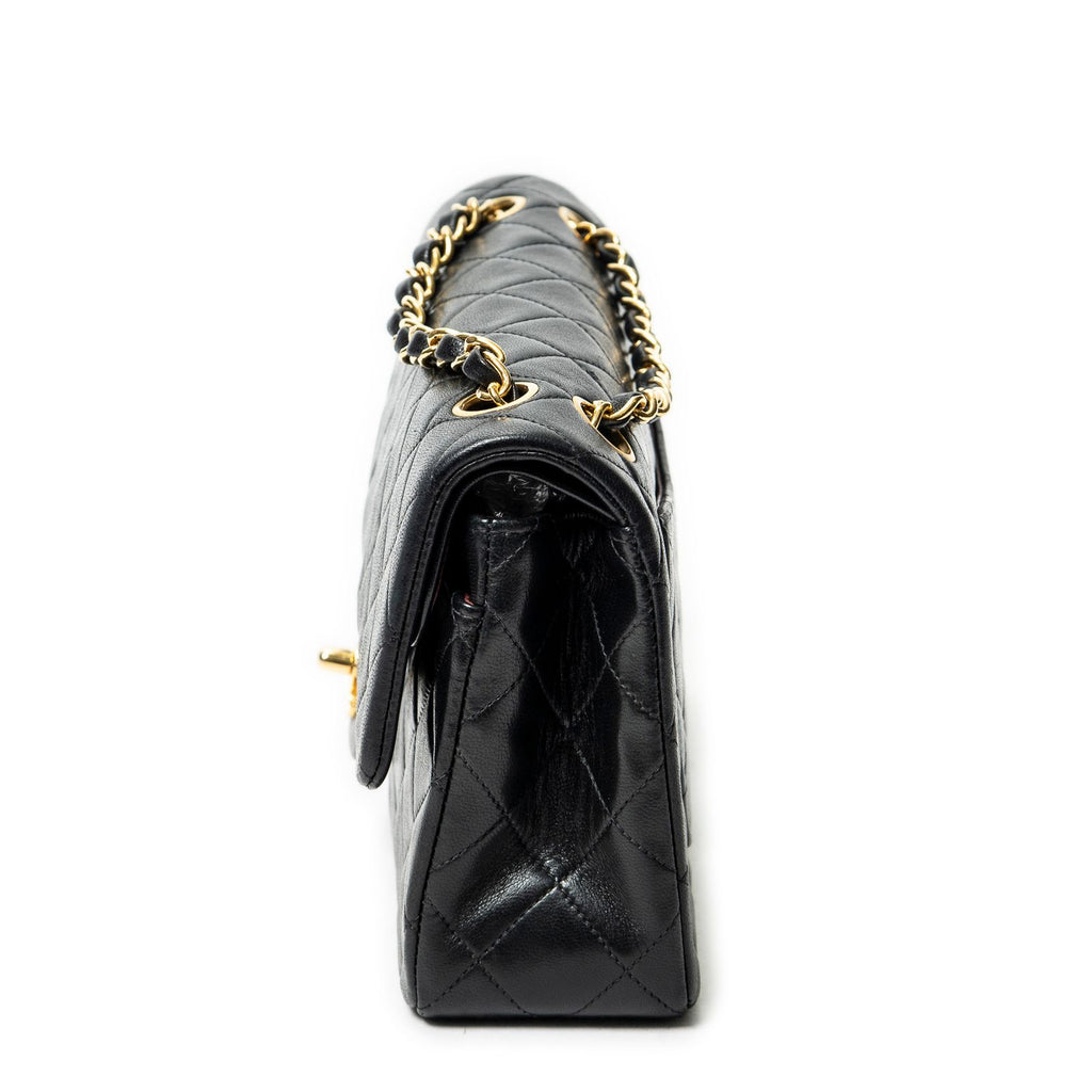 Chanel Quilted Double Flap Black Lambskin Leather — view 3