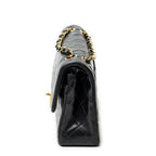 Chanel Quilted Double Flap Black Lambskin Leather — view 3