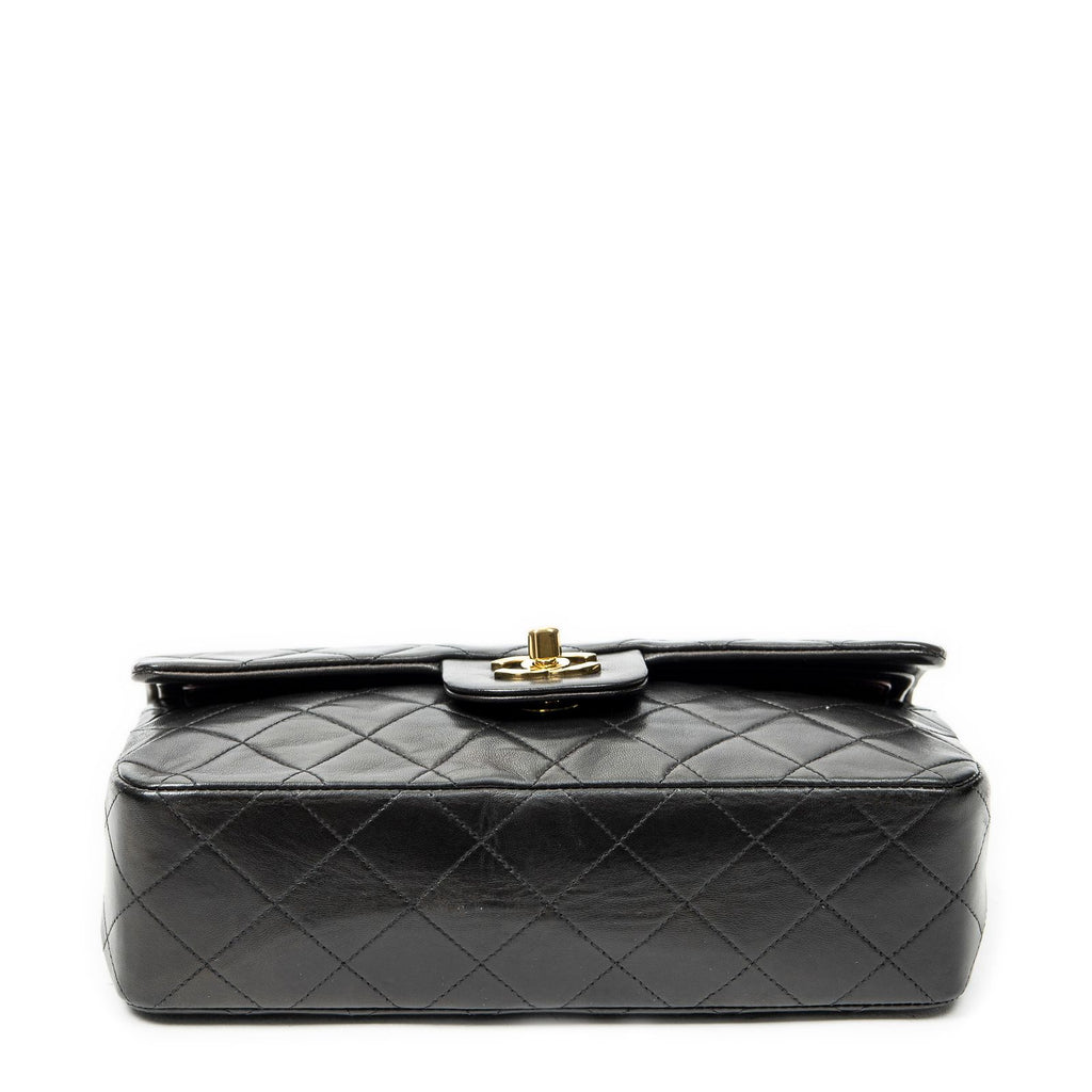 Chanel Quilted Double Flap Black Lambskin Leather — view 6