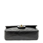 Chanel Quilted Double Flap Black Lambskin Leather — view 6
