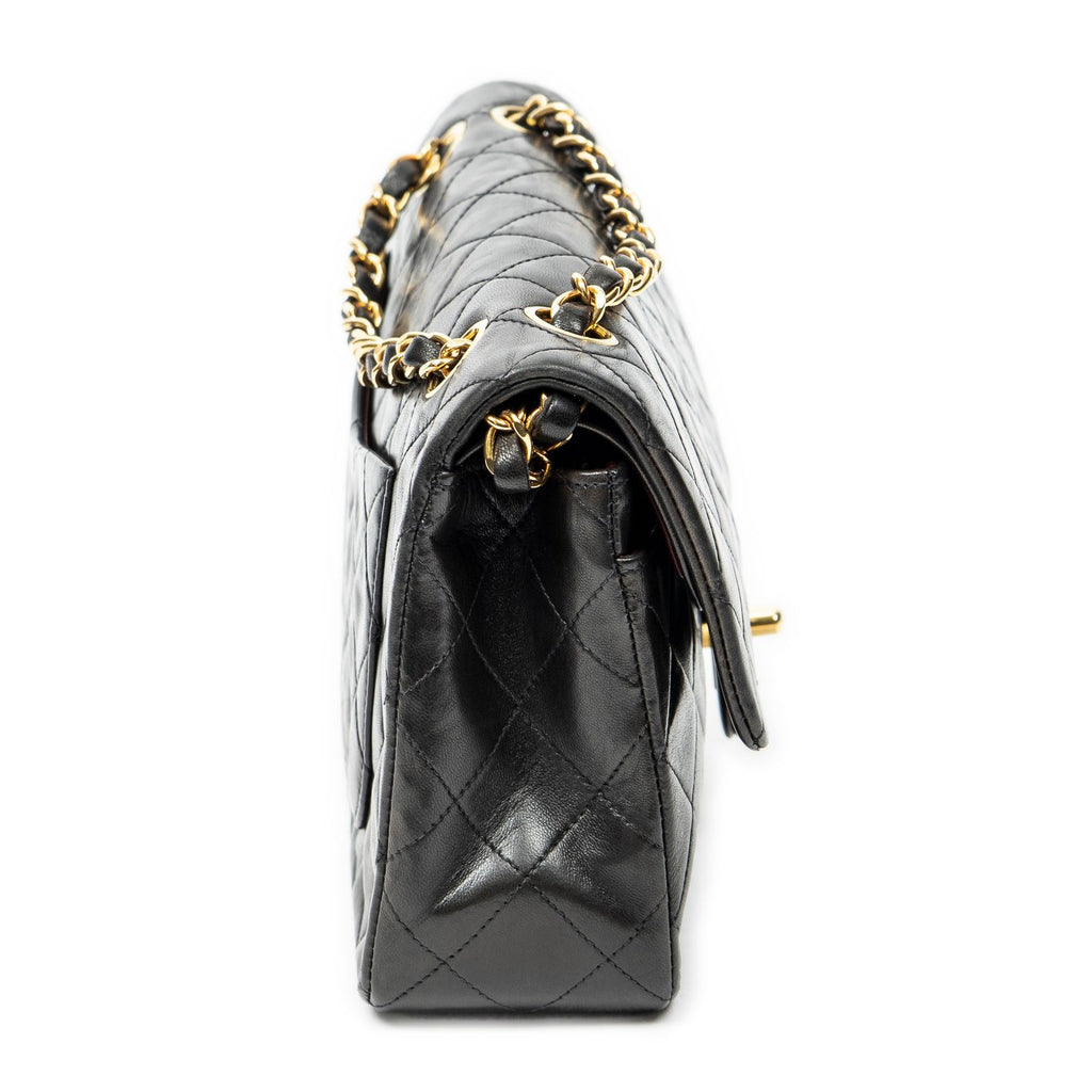 Chanel Quilted Double Flap Black Lambskin Leather — view 4
