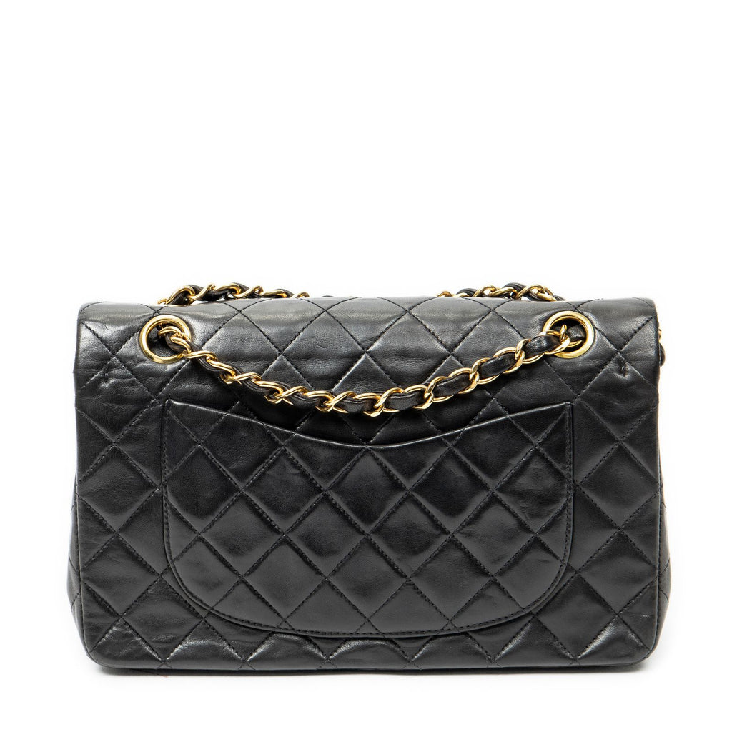 Chanel Quilted Double Flap Black Lambskin Leather — view 5