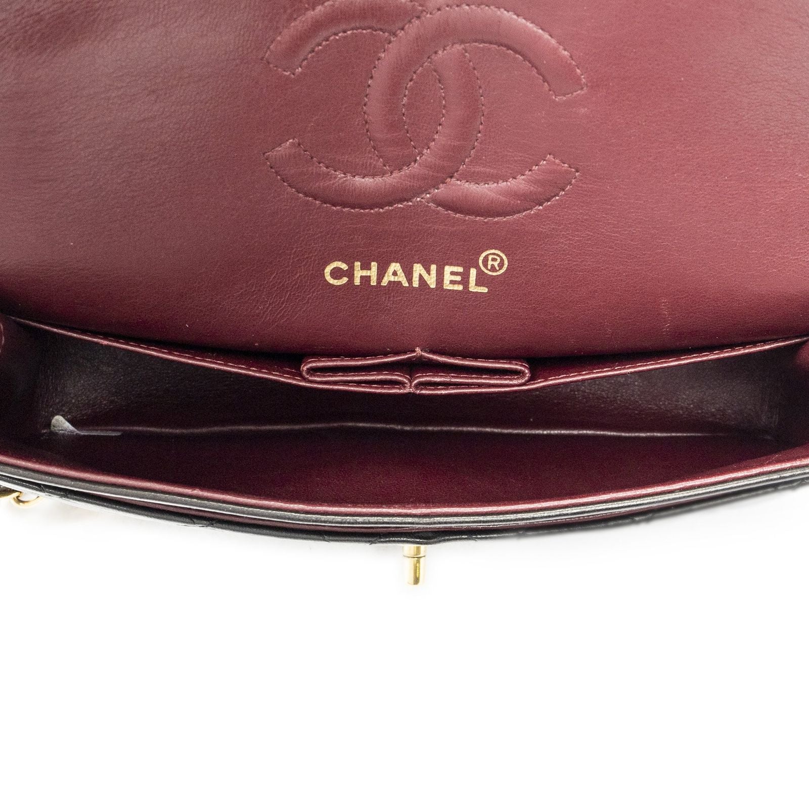 Chanel Quilted Double Flap Black Lambskin Leather — view 9