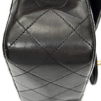 Chanel Quilted Double Flap Black Lambskin Leather — view 7