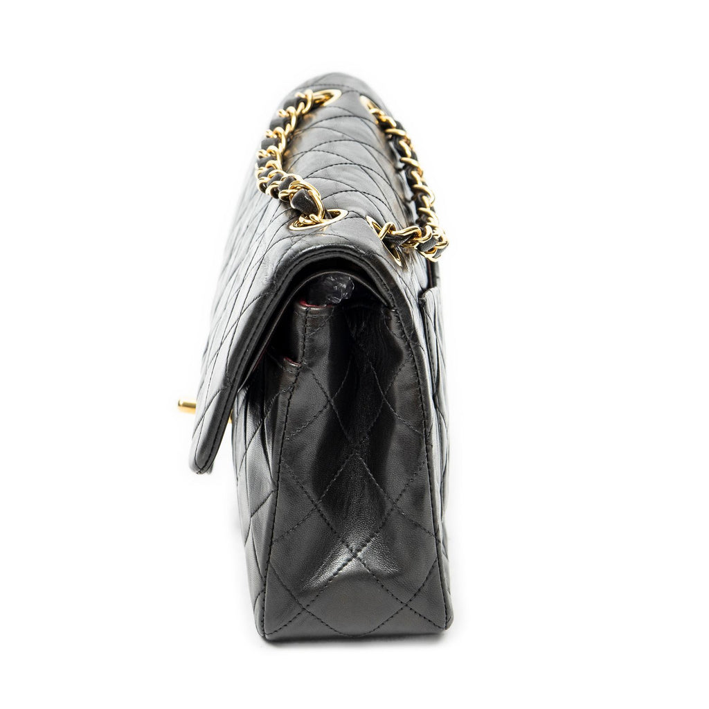 Chanel Quilted Double Flap Black Lambskin Leather — view 3