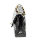 Chanel Quilted Double Flap Black Lambskin Leather — view 3