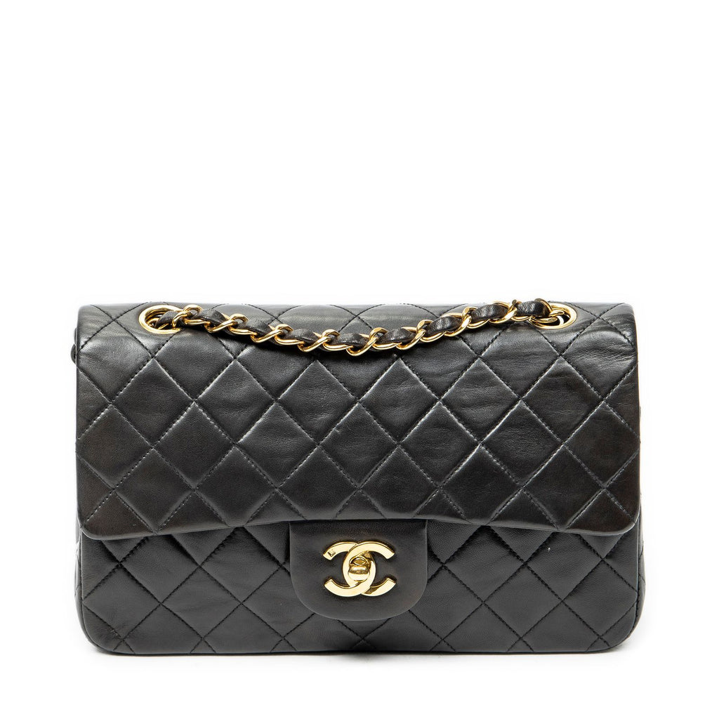Chanel Quilted Double Flap Black Lambskin Leather