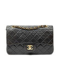 Chanel Quilted Double Flap Black Lambskin Leather